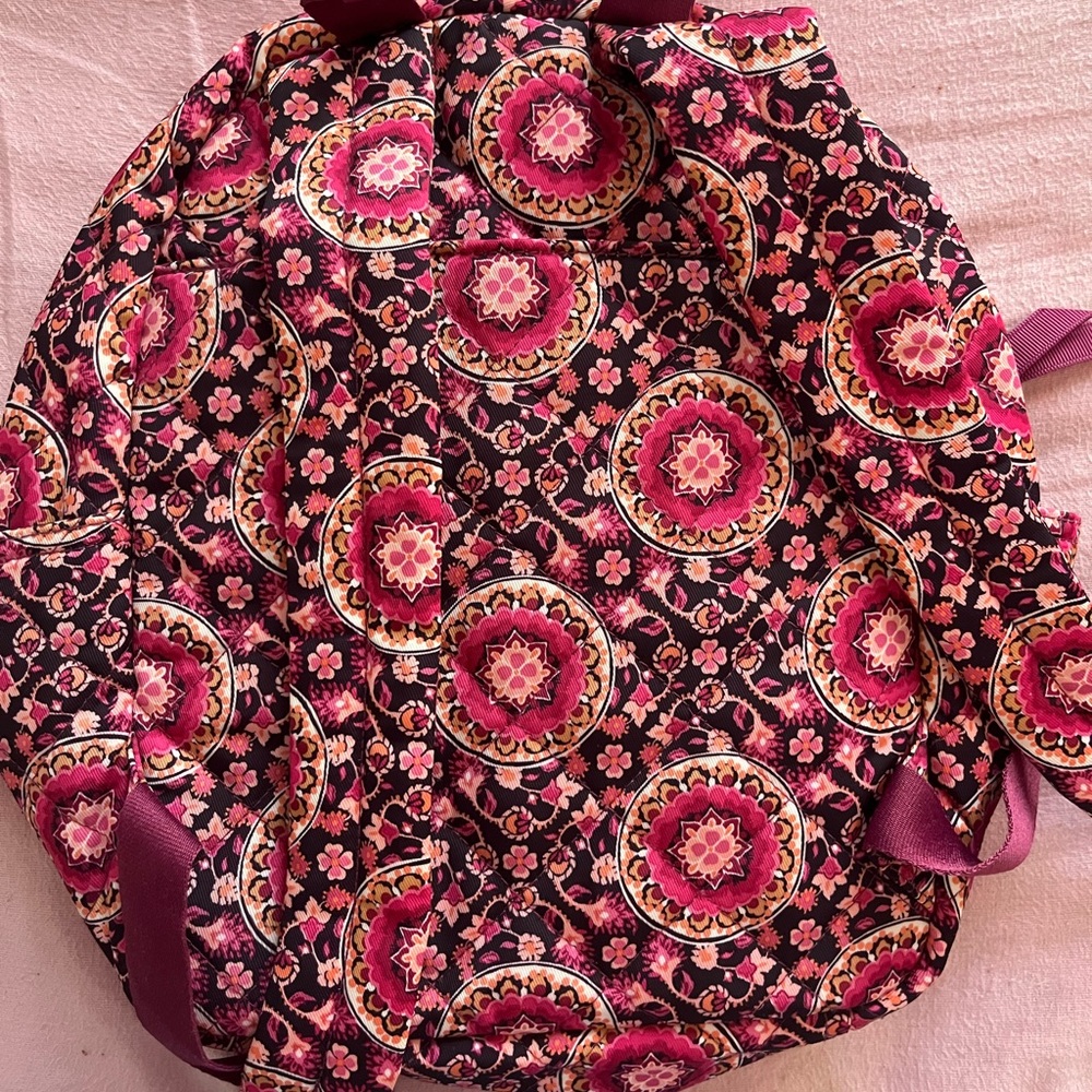 Vera Bradley Raspberry Medallion Small Backpack - Picture 3 of 3